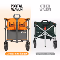 XL Deeper Festival Trolley Folding Garden Beach Camping Larger Capacity Pull along Cart Collapsible Wagon with Wheels Heavy Duty Foldable Picnic