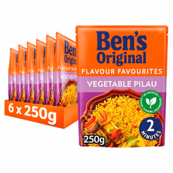 Bens Original Vegetable Pilau Microwave Rice 250g (Pack of 6)
