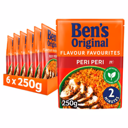 Bens Original Peri Peri Microwave Rice 250g (Pack of 6)