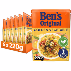 Golden Vegetable Microwave Rice, Bulk Multipack 6 x 220g pouches