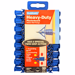 Plasplugs SHCF553 Heavy Duty Plasterboard Hollow Cavity Wall Fixings Pack of 30