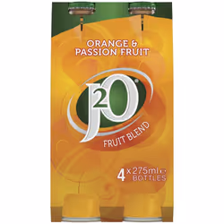 J2O Orange and Passion Fruit Juice, 4 x 275 ml