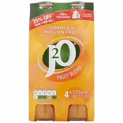J2O Orange and Passion Fruit Juice, 4 x 275 ml