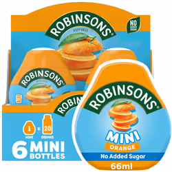 Robinsons Mini  No Added Sugar  Low calorie  Orange  6 count