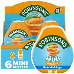 Robinsons Mini  No Added Sugar  Low calorie  Orange  6 count