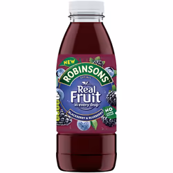Robinsons Real Fruit Blackberry & Blueberry Juice Drink - 24x500ml