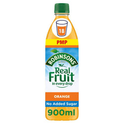 Robinsons Orange No Added Sugar Squash 900ml (Pack of 12)