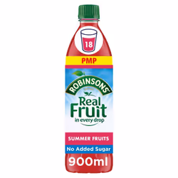 Robinsons Summer Fruits No Added Sugar Squash 900ml (Pack of 12)