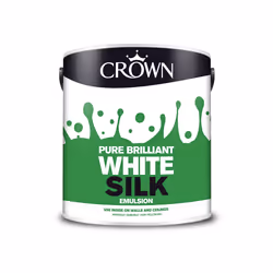 Crown Paints Silk Emulsion Pure Brilliant White 2.5L 5023672