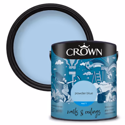 Crown Matt Paint Emulsion Walls & Ceilings 2.5L - Powder Blue