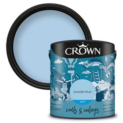 Crown Matt Paint Emulsion Walls & Ceilings 2.5L - Powder Blue