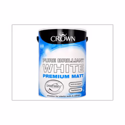 Crown Paints Breatheasy Matt Emulsion Pure Brilliant White 5L