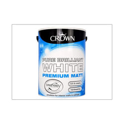 Crown Paints Breatheasy Matt Emulsion Pure Brilliant White 5L