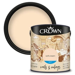 Crown Matt Paint Emulsion Walls & Ceilings 2.5L - Soft Cream