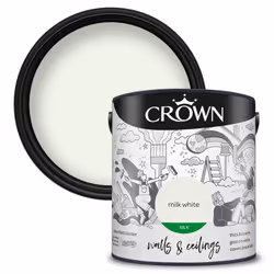Crown Silk Paint Emulsion Walls & Ceilings 2.5L - Milk White