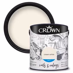 Crown Matt Paint Emulsion Walls & Ceilings 2.5L - Cream White