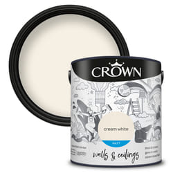 Crown Matt Paint Emulsion Walls & Ceilings 2.5L - Cream White