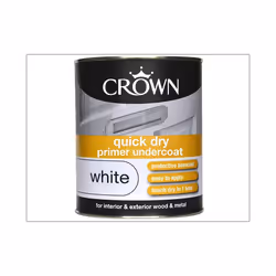 Crown Paints Quick Dry Undercoat Pure Brilliant White 750ml