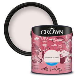 Crown Matt Paint Emulsion Walls & Ceilings 2.5L - Creme De La Rose