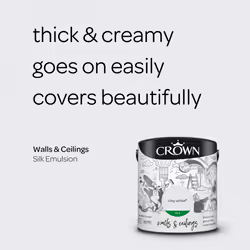Crown Silk Paint Emulsion Walls & Ceilings 2.5L - Clay White