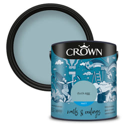 Crown Matt Paint Emulsion Walls & Ceilings 2.5L - Duck Egg