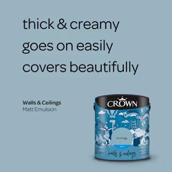 Crown Matt Paint Emulsion Walls & Ceilings 2.5L - Duck Egg