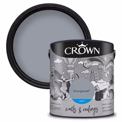 Crown Matt Paint Emulsion Walls & Ceilings 2.5L - Blue Gravel