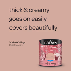 Crown Matt Paint Emulsion Walls & Ceilings 2.5L - Powdered Clay