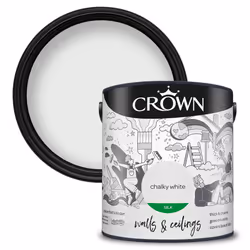 Crown Silk Paint Emulsion Walls & Ceilings 2.5L - Chalky White