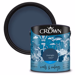 Crown Matt Paint Emulsion Walls & Ceilings 2.5L - Midnight Navy