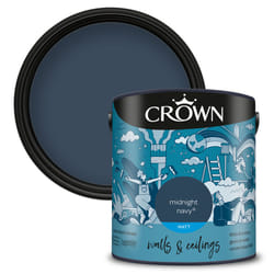 Crown Matt Paint Emulsion Walls & Ceilings 2.5L - Midnight Navy