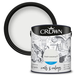 Crown Matt Paint Emulsion Walls & Ceilings 2.5L - Fresh Coconut