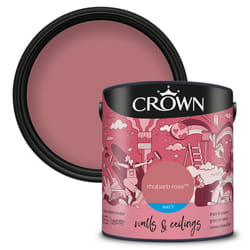 Crown Matt Paint Emulsion Walls & Ceilings 2.5L - Rhubarb Rose