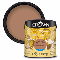 Crown Matt Paint Emulsion Walls & Ceilings 2.5L - Saddle Stitch