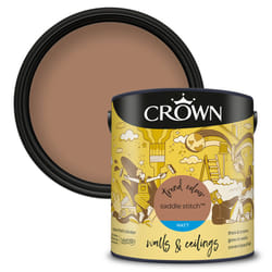 Crown Matt Paint Emulsion Walls & Ceilings 2.5L - Saddle Stitch