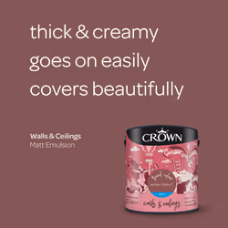 Crown Matt Paint Emulsion Walls & Ceilings 2.5L - Winter Cherry
