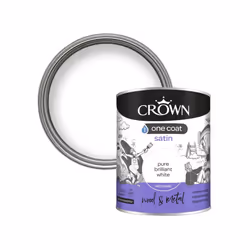 Crown - One Coat Satin Brilliant White - 750ml