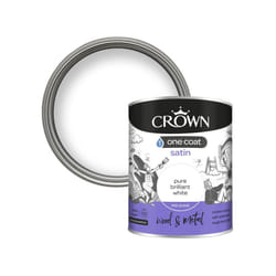 Crown - One Coat Satin Brilliant White - 750ml