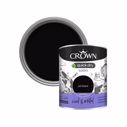 Crown - Wood & Metal Quick Dry Satin - 750ml Jet Black