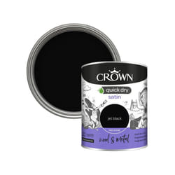 Crown - Wood & Metal Quick Dry Satin - 750ml Jet Black