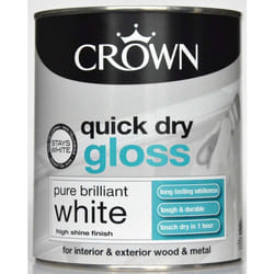 Crown - Quick Dry Gloss 750ml - Pure Brilliant White