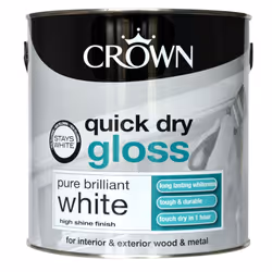 Crown - Quick Dry Gloss 2.5L - Pure Brilliant White