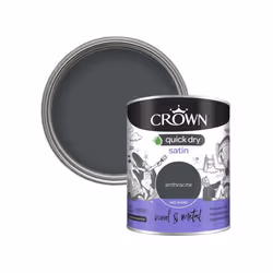 Crown - Wood & Metal Quick Dry Satin - 750ml Anthracite