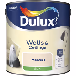 Dulux Silk , Paint, Ready mixed, Ceiling, Wall, White, Silk, 2.5 L