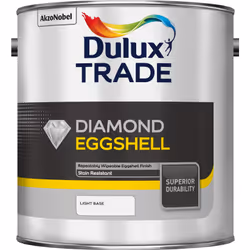 Dulux Trade Diamond Eggshell , Emulsion, Base, Ceiling, Masonry, Wall, Wood, Eggshell, 2.5 L, Light Base
