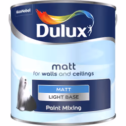 Dulux Paint Mixing Matt , Paint, Base, Ceiling, Wall, Matt, 2.5 L, Light Base