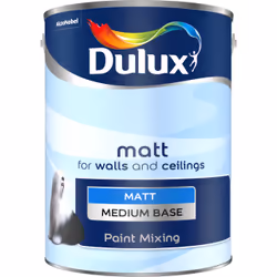 Dulux Paint Mixing Matt , Paint, Base, Ceiling, Wall, Matt, 5 L, Medium Base