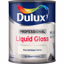 Dulux Professional Liquid Gloss , Paint, Ready mixed, Door, Door frame, Metal, Skirting board, Window frame, Wood, White, Glo ...