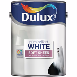 Dulux Soft Sheen , Paint, Ready mixed, Ceiling, Wall, White, Soft sheen, 5 L