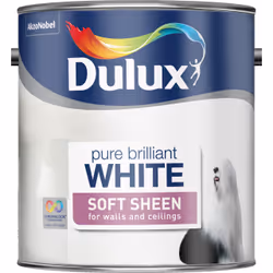Dulux Soft Sheen , Paint, Ready mixed, Ceiling, Wall, White, Soft sheen, 2.5 L